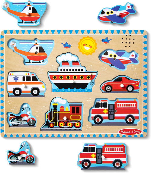 Melissa & Doug Vehicles Sound Puzzle 8 Pieces