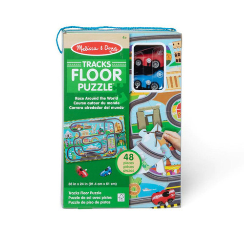 Melissa & Doug Race Around the World Tracks Floor Puzzle