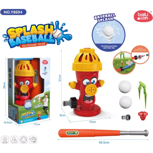 Fire Hydrant Sprinker with Baseball Bat & Ball