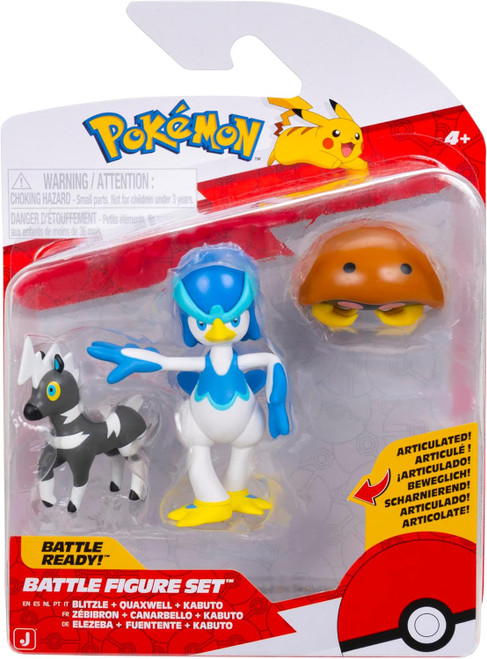 Pokemon Battle Figure Set - Blitzle Quaxwell and Kabuto