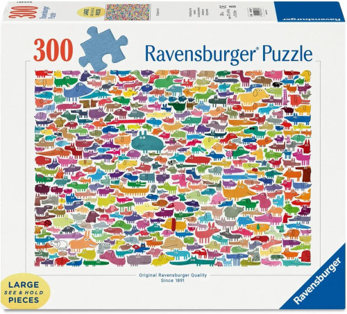 Ravensburger - 387 Dogs and One Cat Puzzle 300 Large Piece 