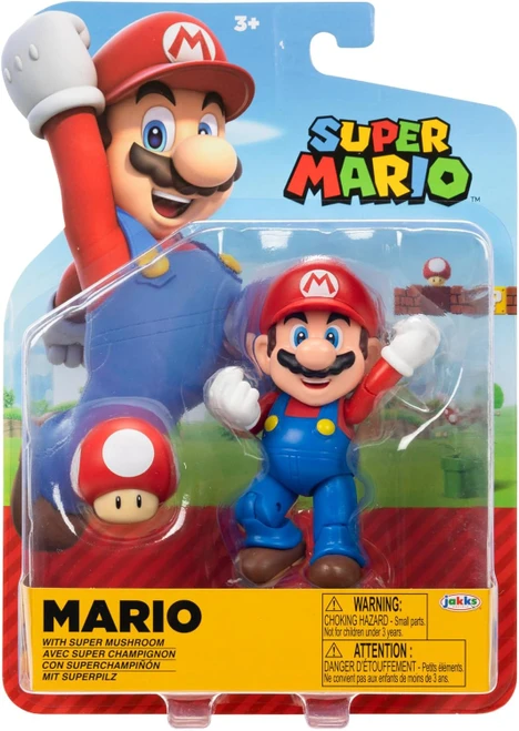 Super Mario 4 Inch Figure Wave 47 - Mario with Mushroom