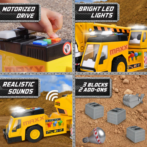 Maxx Action Motorised Lights & Sound Mega Crane Truck Maxx Action Motorised Lights & Sound Mega Crane Truck