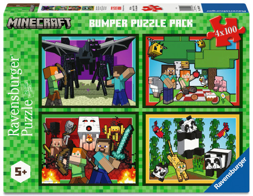 Ravensburger - Minecraft Realms & Adventures Puzzles 4x100pc