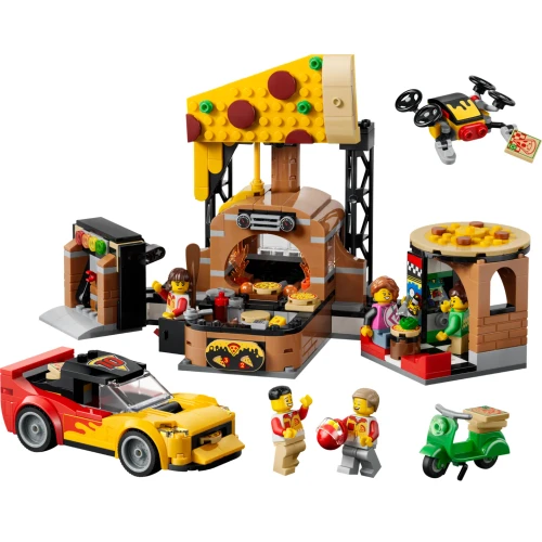 Lego City - Pizza Delivery Experience with Vehicles