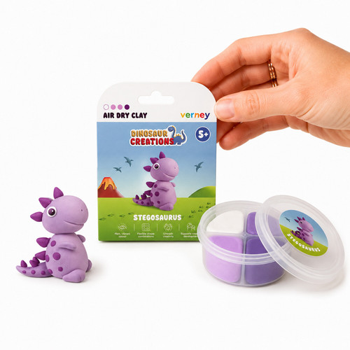 Verney - Air Dry Clay Dinosaur Creations - Stegosaurus
