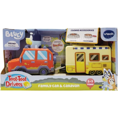 Vtech Toot Toot Driver Bluey - Family Car and Caravan