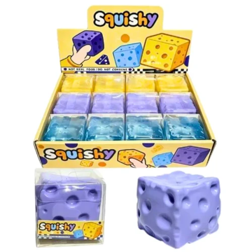 Squishy 6cm Cheese Block Assorted Colours