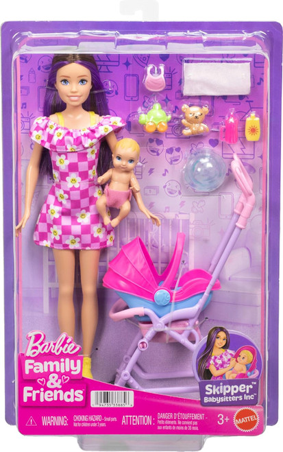 Barbie Skipper Babysitters - Brunette and Purple Hair Doll 