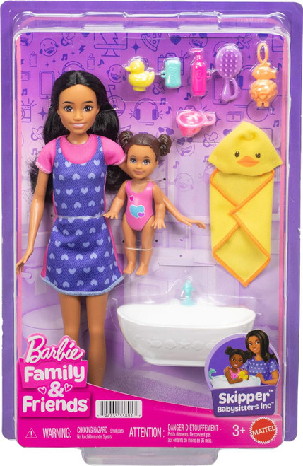 Barbie Skipper Babysitters - Brunette Doll w Brunette Baby