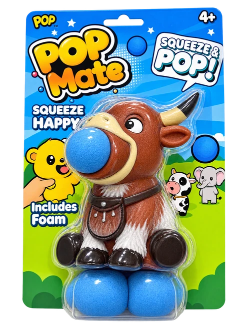 PopMate Highland Cow with 6 EVA Balls