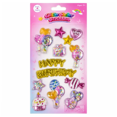 Glitter Shaker Stickers Birthday Party