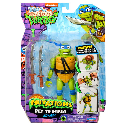 TURTLES GIANTS MUTATIONS フィギュア Teenage Mutant Ninja Turtles Mutations Giant Leonardo Pet Turtle
