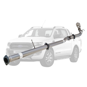 FORD RANGER PX 3.2L 10/2016 ON 3" # DPF # BACK STAINLESS EXHAUST WITH PIPE ONLY SIDE EXIT TAILPIPE