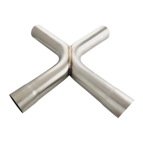 X-Pipe 2.5in. (63mm) OD  Stainless 304 Brushed 90 Degree Bends