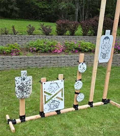 Two complete modular target stand systems for 2x4 lumber
