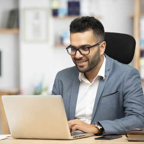 man with laptop