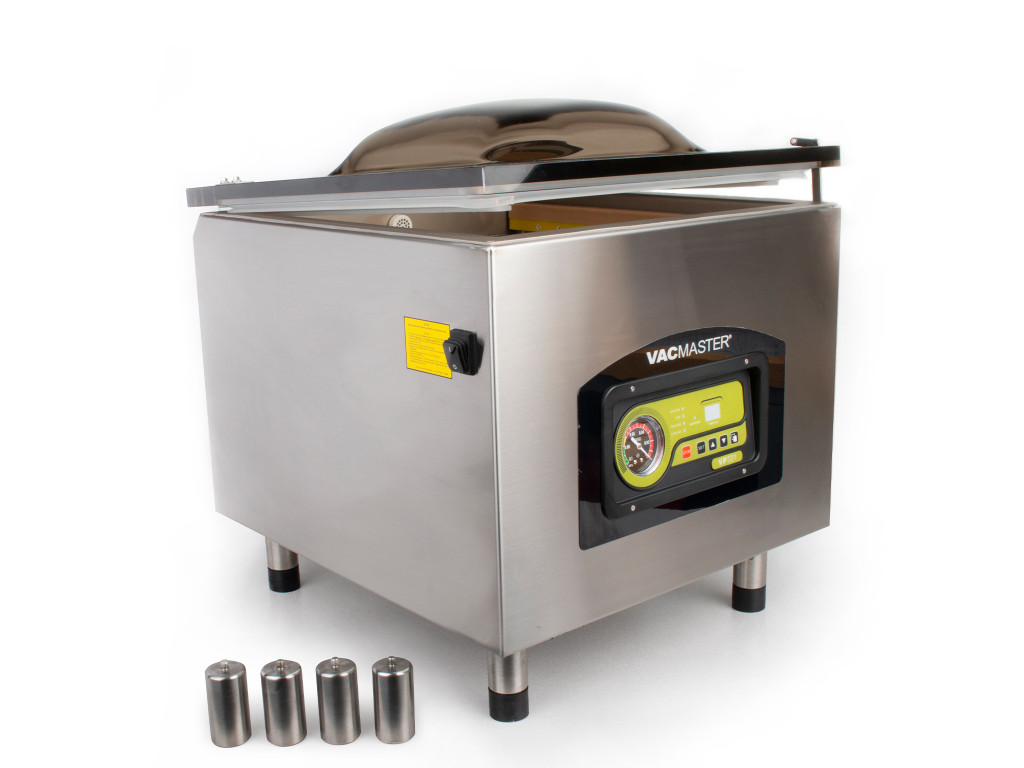 VacMaster VP321 vacuum chamber sealer for professional chefs with leg extensions