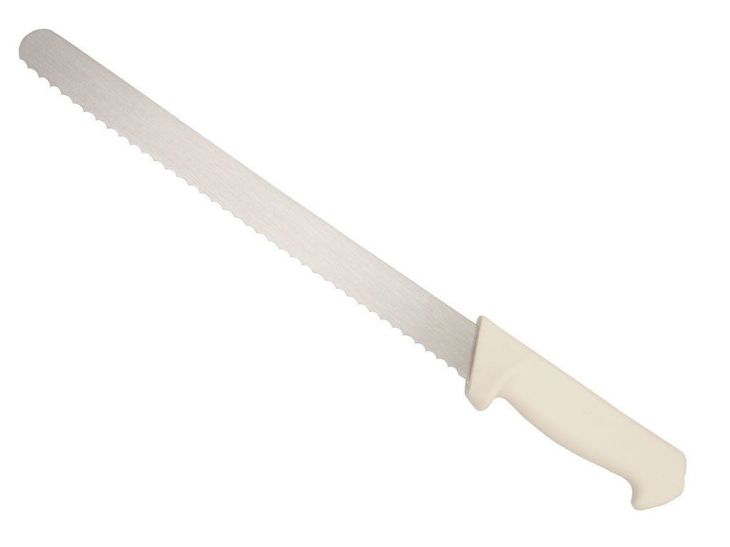 12" Wavy Edge Slicer - White Poly Grip