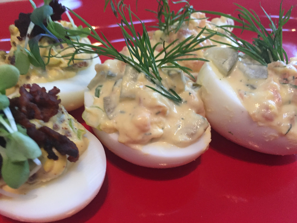 Smoked Bacon and Salmon Gravlax Deviled Eggs Recipes