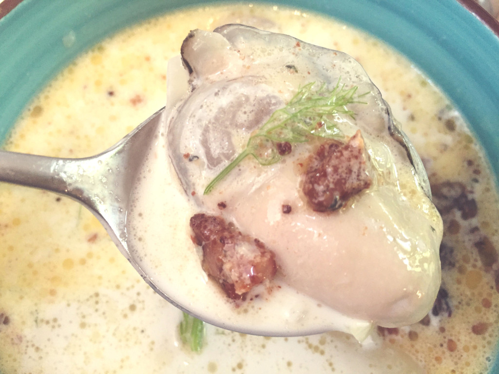 Oyster and Fingerling Potato Stew with Bacon Butter