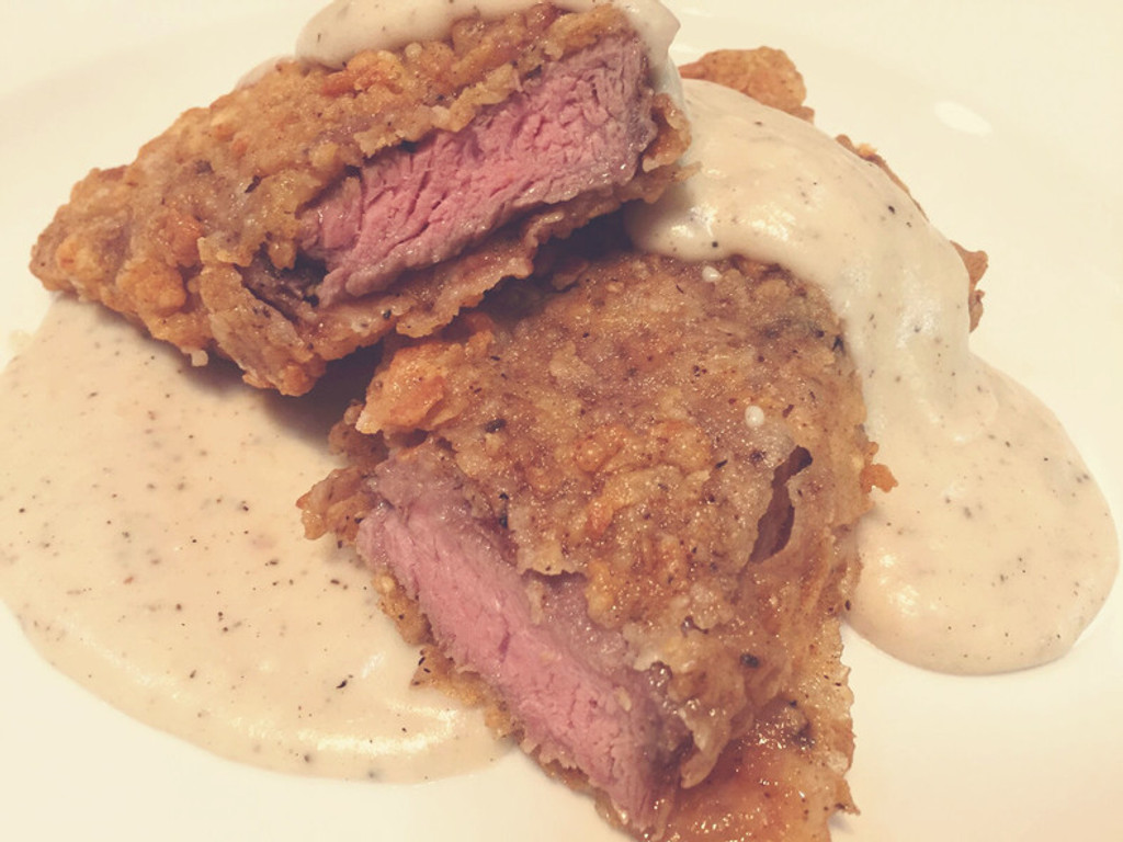 Chicken Fried Chuck Steak Sous Vide With Black Pepper Gravy