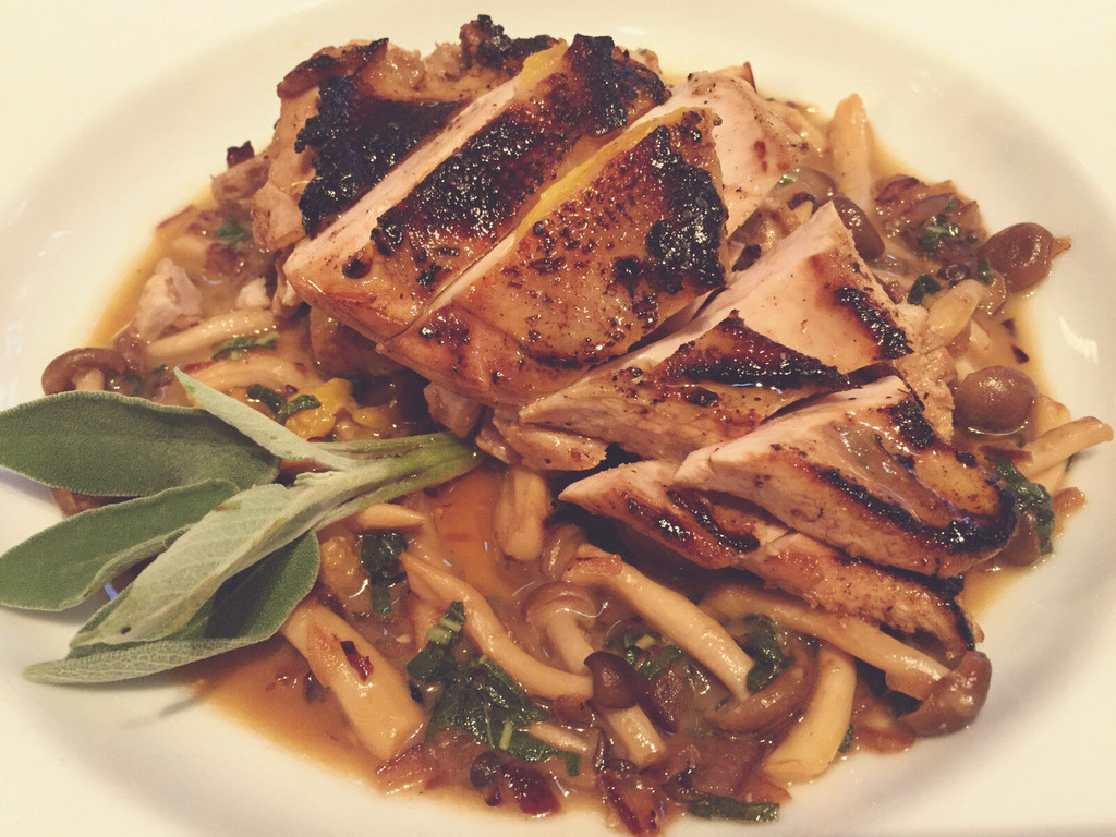 Sous Vide: Pan Seared Breast Of Pheasant With Beech Mushrooms And Sage