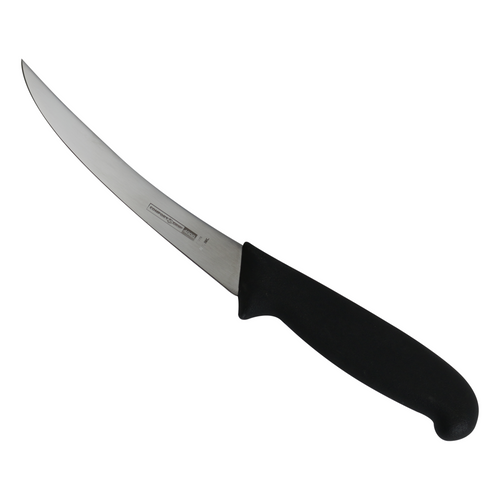 ARY 6-inch wide curved stiff boning knife with black handle