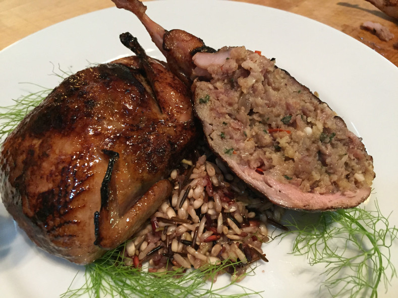 Quail Stuffed with Sausage and Sage Sous Vide