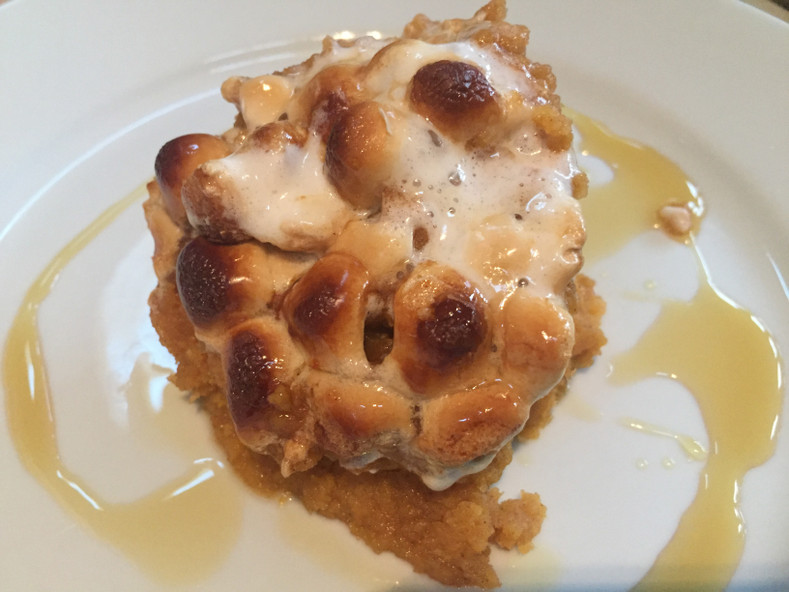 Sweet Potato Casserole with Maple, Bourbon and Marshmallows