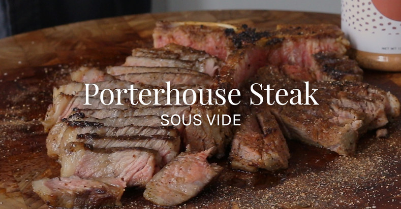 Porterhouse Steak with Wild Mushroom Rub and Steak Sauce Sous Vide Recipe 