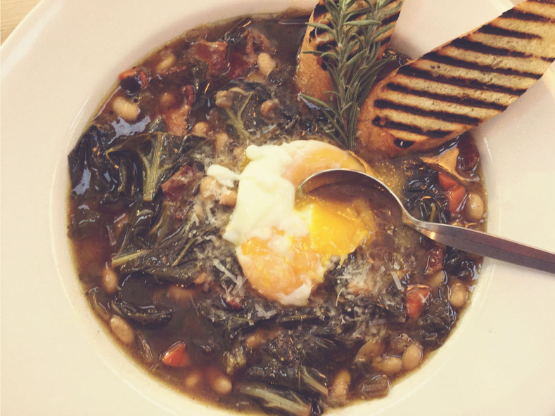 Michigan White Bean Soup With Collard Greens And Bacon Sous Vide