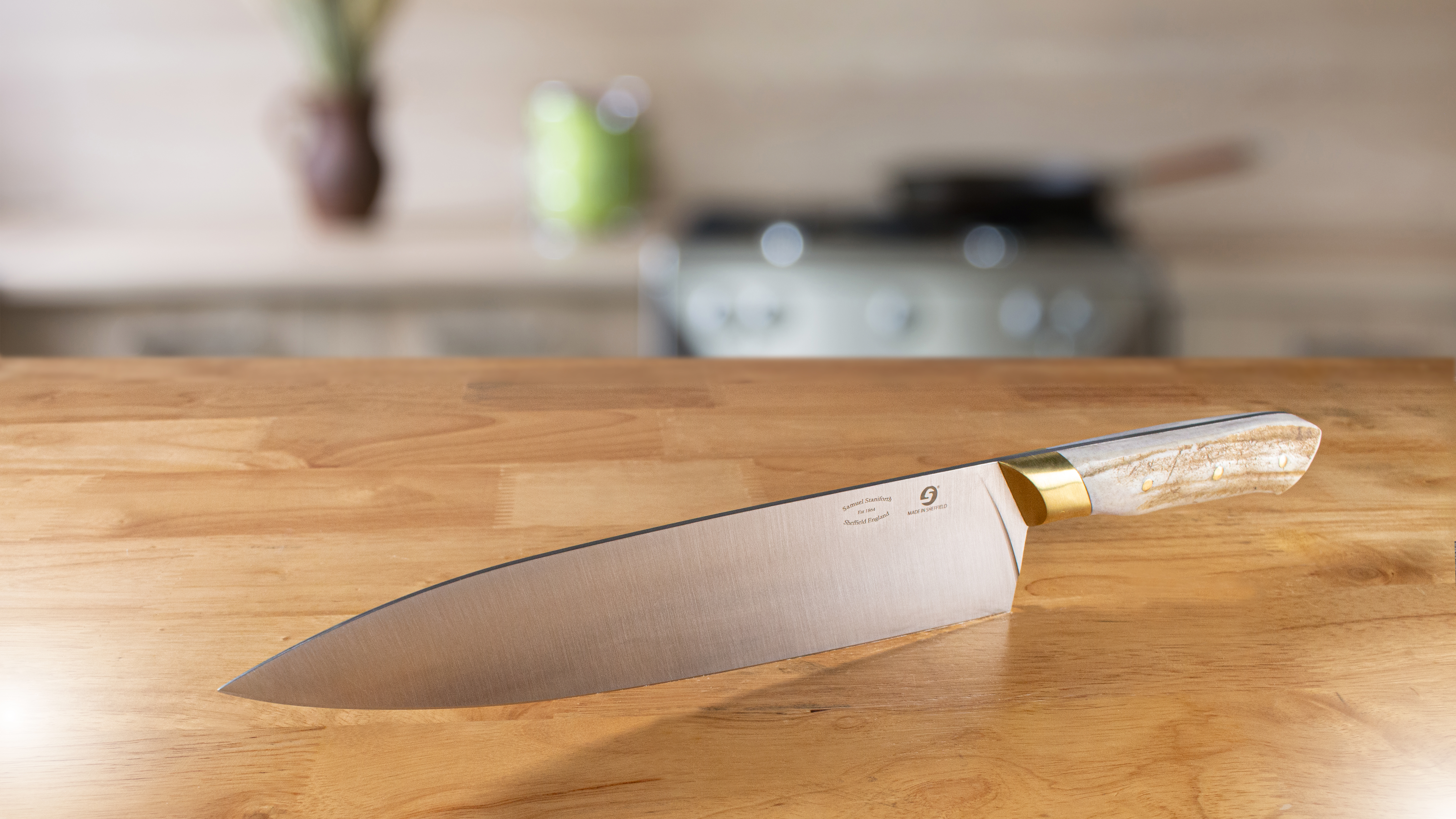 9 Inch Chef Knife with Stag Handle