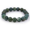 Agate Moss 8 mm Bead Round Stretch Bracelet