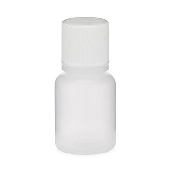 1/2 oz Natural (Semi-Translucent) Plastic Bottle with Ribbed Cap