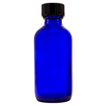 2 oz Cobalt Blue Glass Bottle with Cap and Orifice Reducer