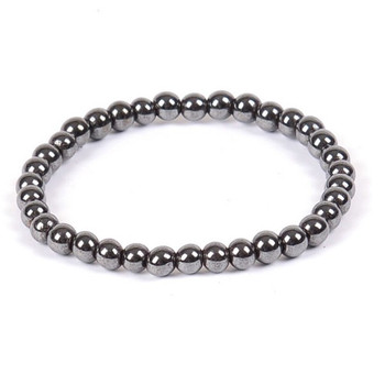 Hematite 8 mm Round Bead Stretch Bracelet