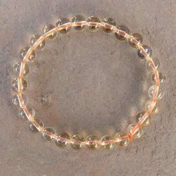 Citrine A 8 mm Round Bead Stretch Bracelet 