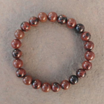 Obsidian Mahogany 8 mm Round Bead Stretch Bracelet