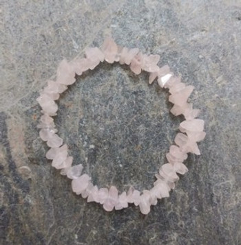 Rose Quartz Chip Stretch Bracelet