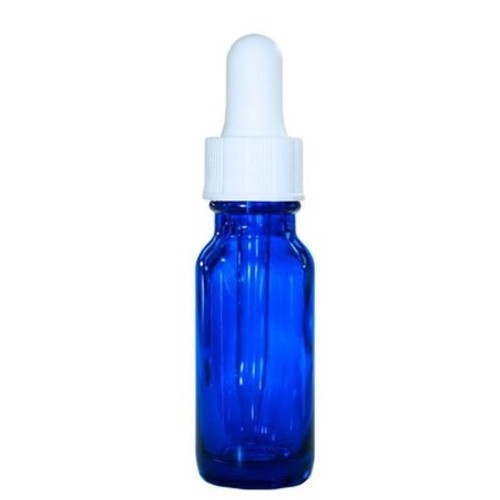 1/2 oz Cobalt Blue Glass Bottle with White Dropper