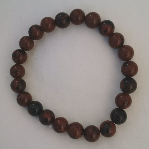 Obsidian Mahogany 6 mm Round Bead Stretch Bracelet