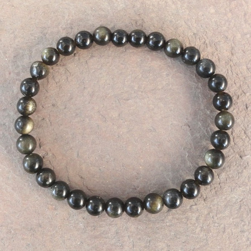 Obsidian Gold Sheen 8 mm Stretch Bracelet