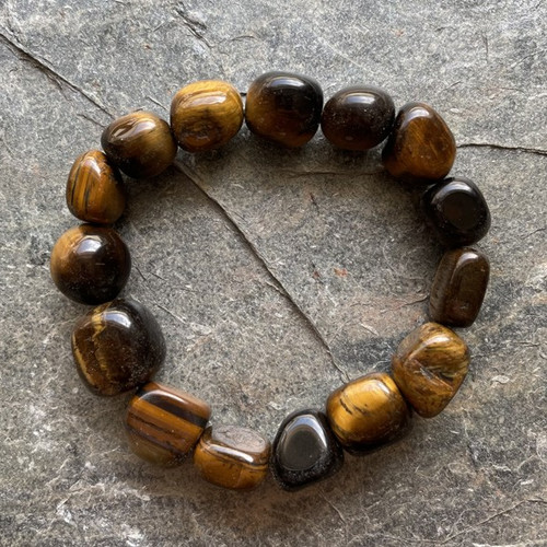 Tigers Eye Tumbled Stretch Beaded Bracelet