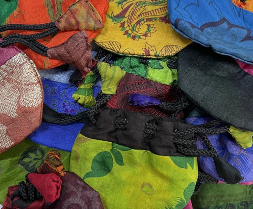 Bag Silk Sari Drawstring