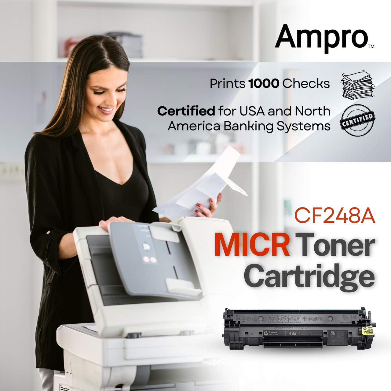 CF248A MICR Toner Cartridge for HP CF248A 48A MICR or HP 48A for HP Laserjet M29W M15W, M15a, MFP M28a/MFP M28w HP48A MICR