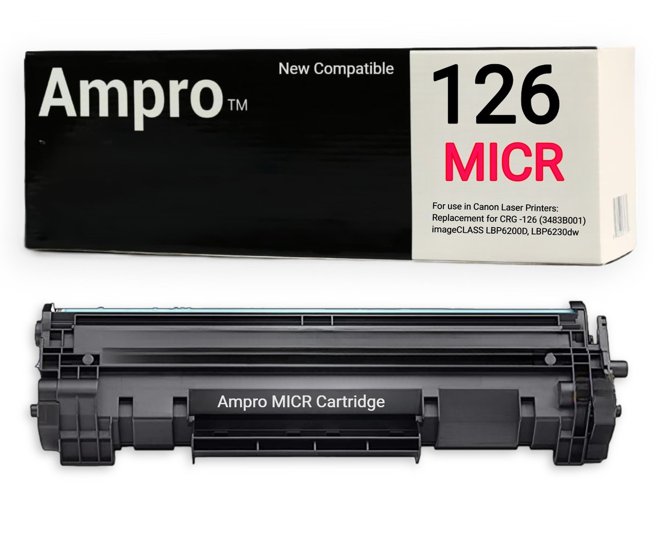 Canon 126 Toner Cartridge CRG -126 Compatible MICR Toner Cartridge Replacement for Canon CRG -126 (3483B001) imageCLASS LBP6200D, LBP6230dw.