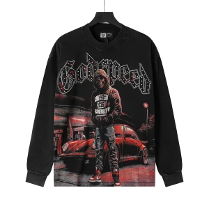 Godspeed Long-Sleeve Graphic Skeletal Red Car