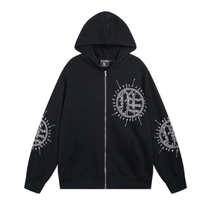 Eclipse Rhinestone Zip-Up Hoodie