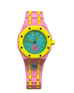 Royal Pop “OTG Roz” Two-Tone Watch – Pink / Yellow